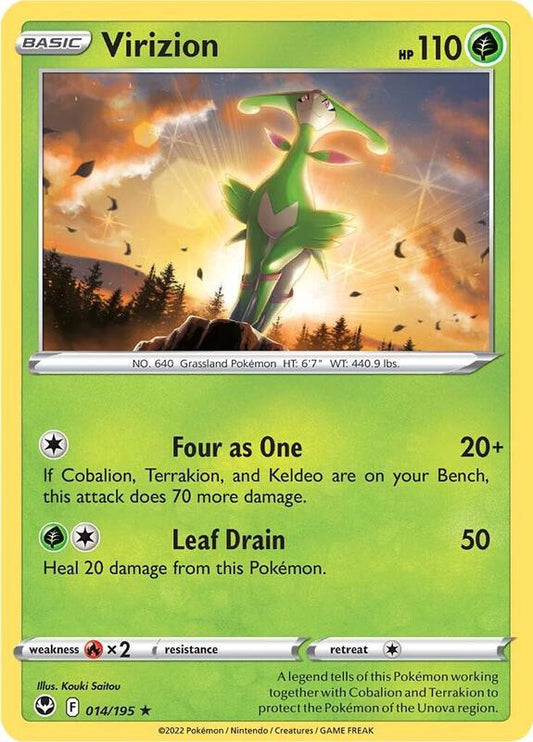 Virizion - Normal 014/195 Silver Tempest | Rare Pokemon Card
