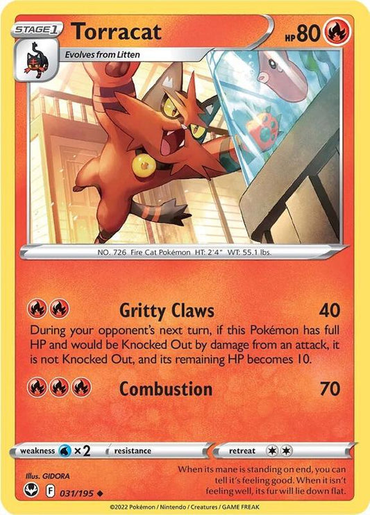 Torracat - Reverse Holofoil 031/195 Silver Tempest | Uncommon Pokemon Card