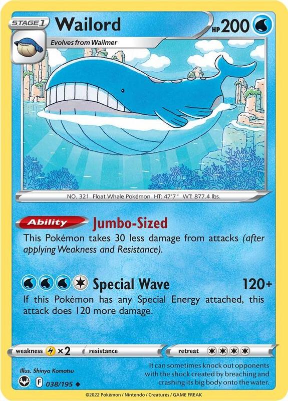 Wailord - Reverse Holofoil 038/195 Silver Tempest | Uncommon Pokemon Card