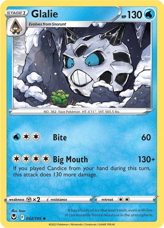 Glalie - Reverse Holofoil 042/195 Silver Tempest | Uncommon Pokemon Card