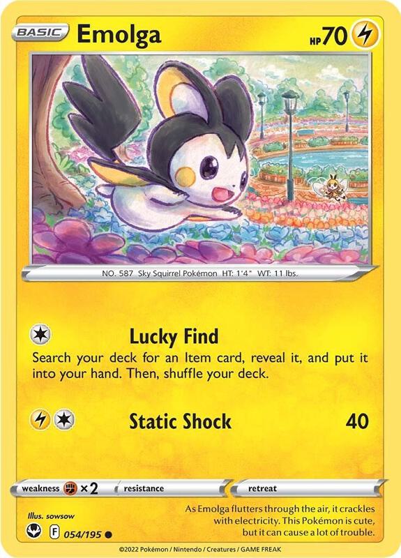 Emolga - Reverse Holofoil 054/195 Silver Tempest | Common Pokemon Card