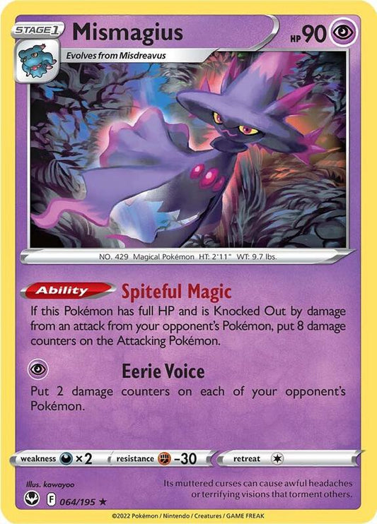 Mismagius - Reverse Holofoil 064/195 Silver Tempest | Rare Pokemon Card