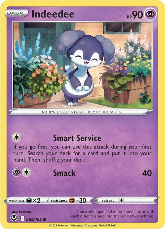 Indeedee - Reverse Holofoil 086/195 Silver Tempest | Common Pokemon Card