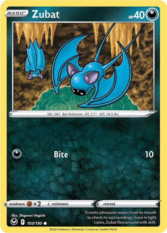 Zubat - Normal 103/195 Silver Tempest | Common Pokemon Card
