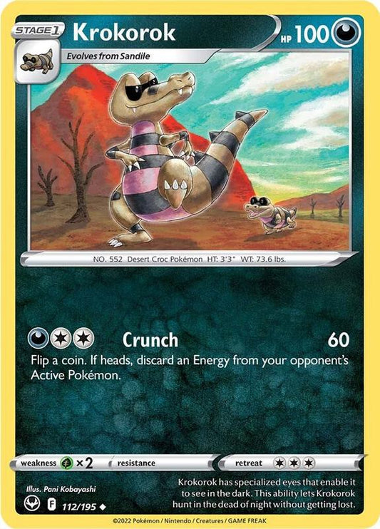 Krokorok - Normal 112/195 Silver Tempest | Uncommon Pokemon Card