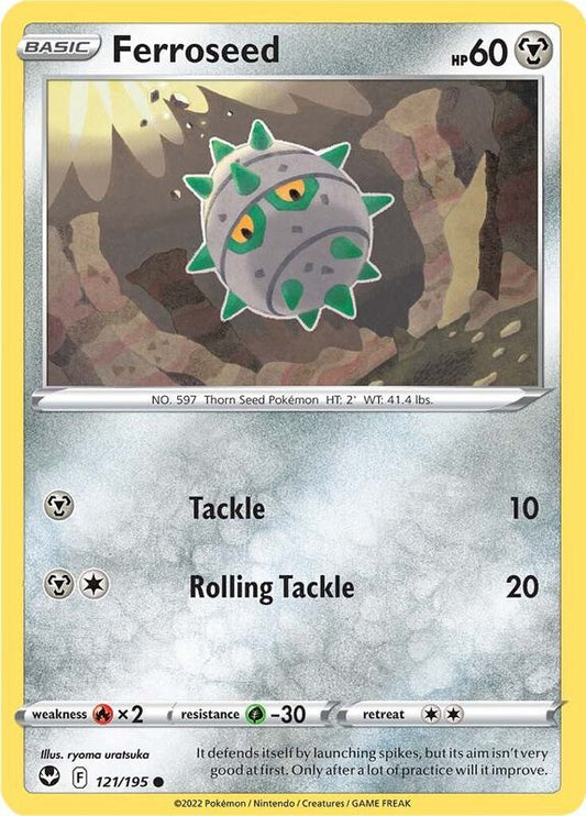 Ferroseed - Reverse Holofoil 121/195 Silver Tempest | Common Pokemon Card