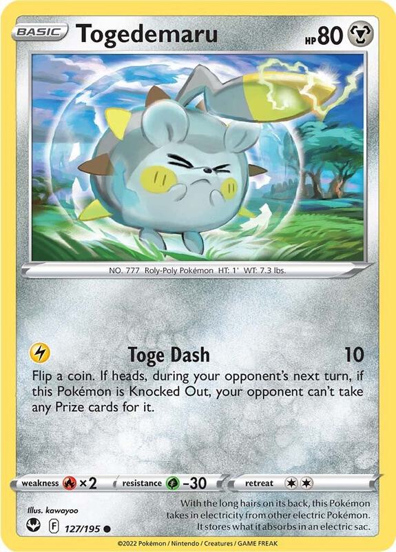 Togedemaru - Reverse Holofoil 127/195 Silver Tempest | Common Pokemon Card