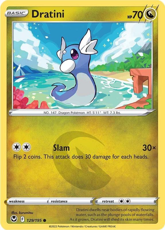 Dratini - Reverse Holofoil 129/195 Silver Tempest | Common Pokemon Card