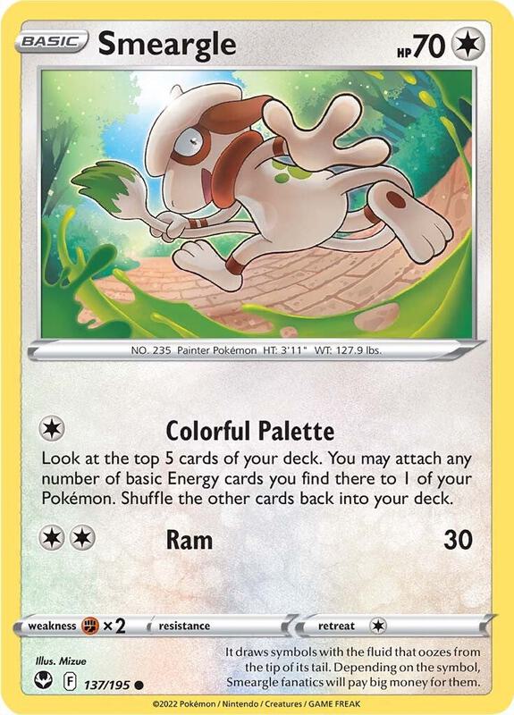 Smeargle - Normal 137/195 Silver Tempest | Common Pokemon Card