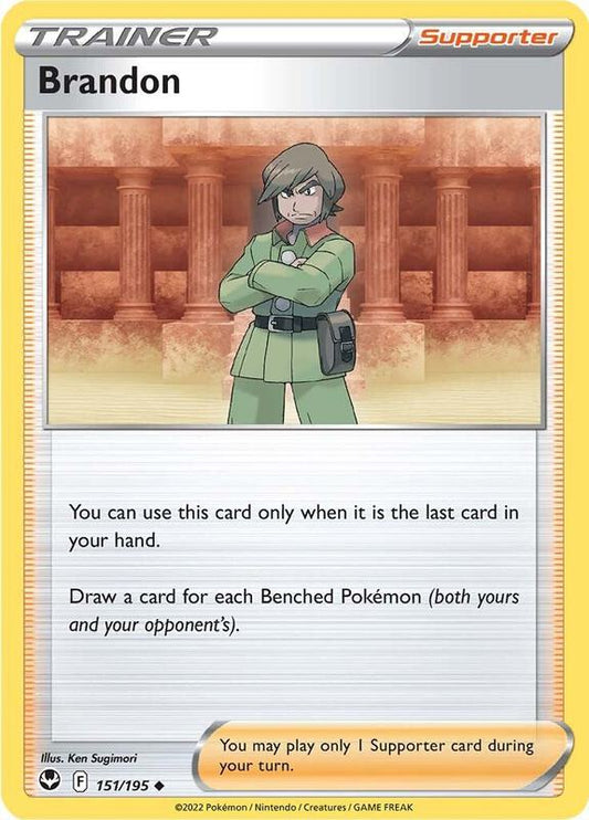 Brandon - Reverse Holofoil 151/195 Silver Tempest | Uncommon Trainer Card
