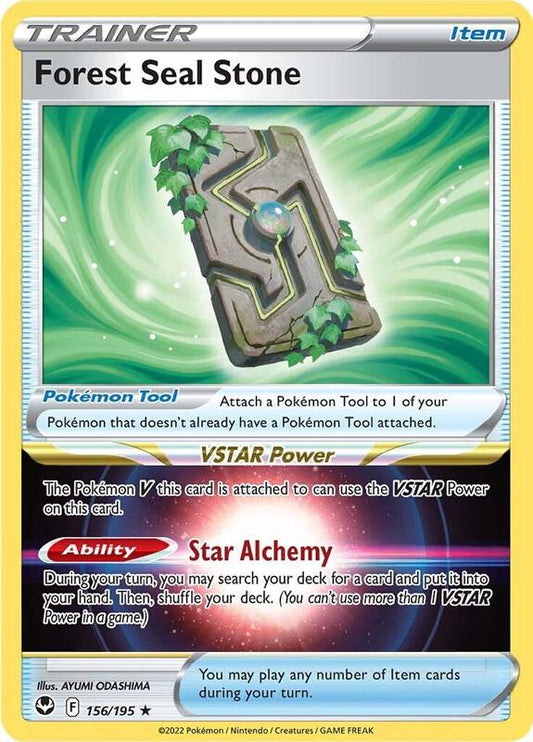 Forest Seal Stone - Holofoil 156/195 Silver Tempest | Rare Trainer Card