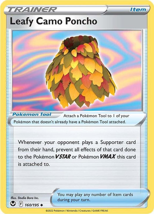 Leafy Camo Poncho - Reverse Holofoil 160/195 Silver Tempest | Uncommon Trainer Card