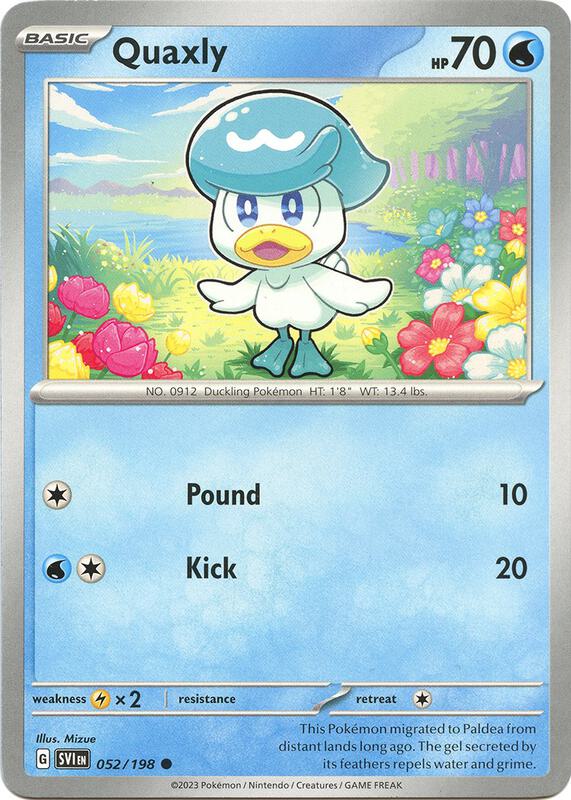 Quaxly - Reverse Holofoil 052/198 Scarlet & Violet | Common Pokemon Card