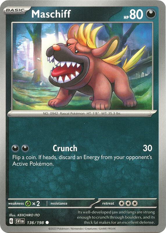 Maschiff - 136/198 - Reverse Holofoil 136/198 Scarlet & Violet | Common Pokemon Card