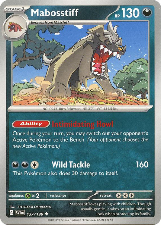 Mabosstiff - 137/198 - Normal 137/198 Scarlet & Violet | Uncommon Pokemon Card