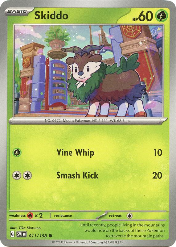 Skiddo - Reverse Holofoil 011/198 Scarlet & Violet | Common Pokemon Card