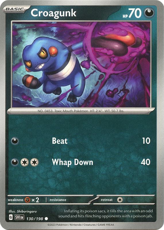 Croagunk - Reverse Holofoil 130/198 Scarlet & Violet | Common Pokemon Card