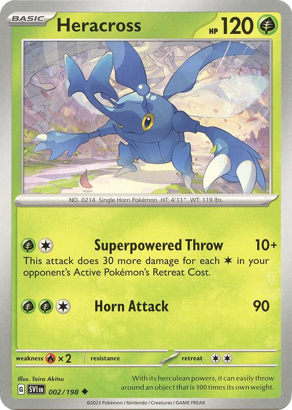 Heracross - Reverse Holofoil 002/198 Scarlet & Violet | Uncommon Pokemon Card