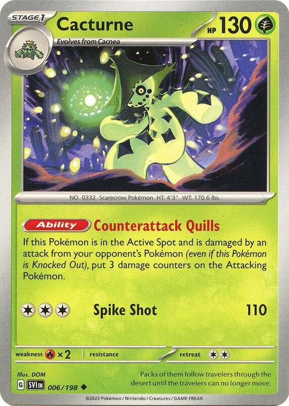 Cacturne - 006/198 - Normal 006/198 Scarlet & Violet | Uncommon Pokemon Card