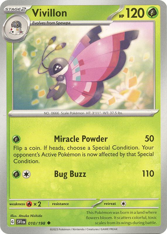 Vivillon - Normal 010/198 Scarlet & Violet | Uncommon Pokemon Card