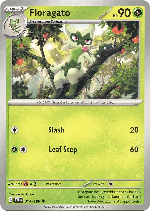 Floragato - Reverse Holofoil 014/198 Scarlet & Violet | Uncommon Pokemon Card