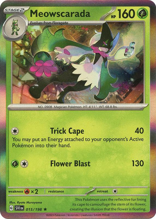 Meowscarada - 015/198 - Holofoil 015/198 Scarlet & Violet | Rare Pokemon Card