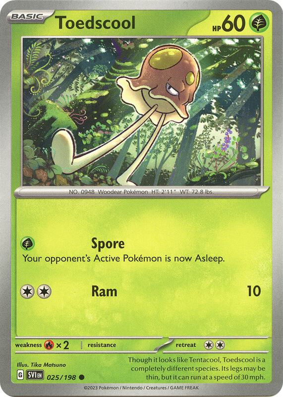 Toedscool - 025/198 - Reverse Holofoil 025/198 Scarlet & Violet | Common Pokemon Card