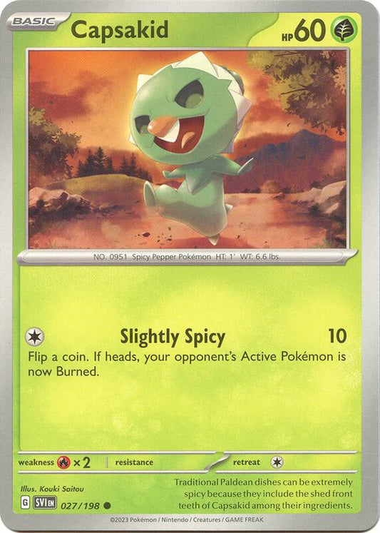 Capsakid - 027/198 - Reverse Holofoil 027/198 Scarlet & Violet | Common Pokemon Card