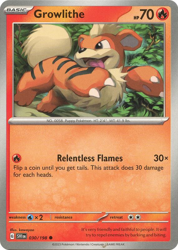 Growlithe - 030/198 - Reverse Holofoil 030/198 Scarlet & Violet | Common Pokemon Card
