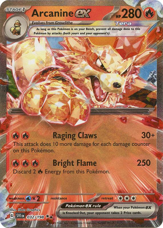 Arcanine ex - 032/198 - Holofoil 032/198 Scarlet & Violet | Double Rare Pokemon Card