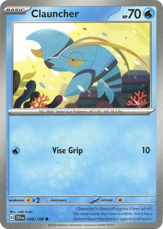 Clauncher - 049/198 - Reverse Holofoil 049/198 Scarlet & Violet | Common Pokemon Card