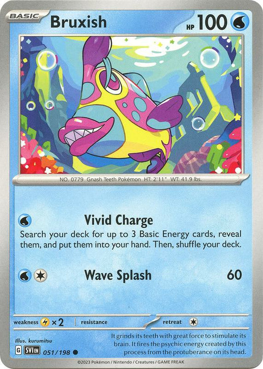 Bruxish - Reverse Holofoil 051/198 Scarlet & Violet | Common Pokemon Card
