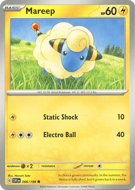 Mareep - Reverse Holofoil 066/198 Scarlet & Violet | Common Pokemon Card