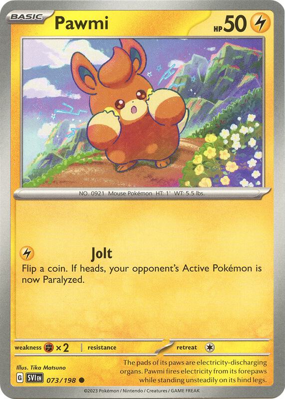 Pawmi - 073/198 - Reverse Holofoil 073/198 Scarlet & Violet | Common Pokemon Card