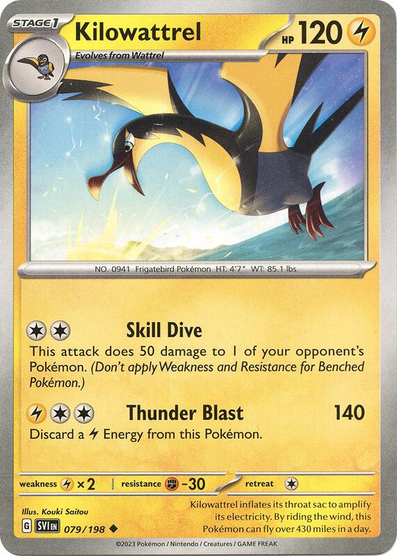 Kilowattrel - Reverse Holofoil 079/198 Scarlet & Violet | Uncommon Pokemon Card