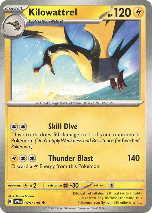 Kilowattrel - Reverse Holofoil 079/198 Scarlet & Violet | Uncommon Pokemon Card