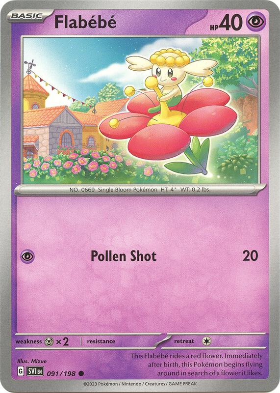 Flabebe - Reverse Holofoil 091/198 Scarlet & Violet | Common Pokemon Card