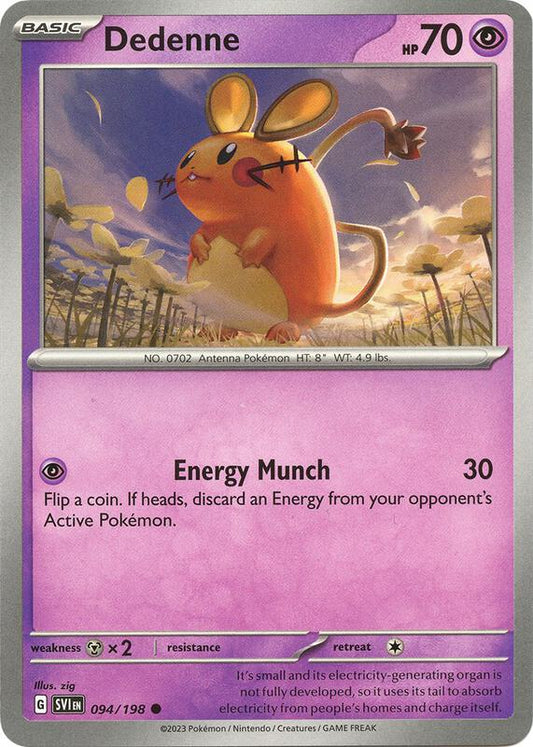 Dedenne - 094/198 - Normal 094/198 Scarlet & Violet | Common Pokemon Card