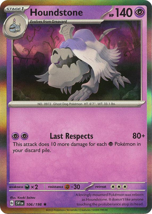 Houndstone - Holofoil 106/198 Scarlet & Violet | Rare Pokemon Card