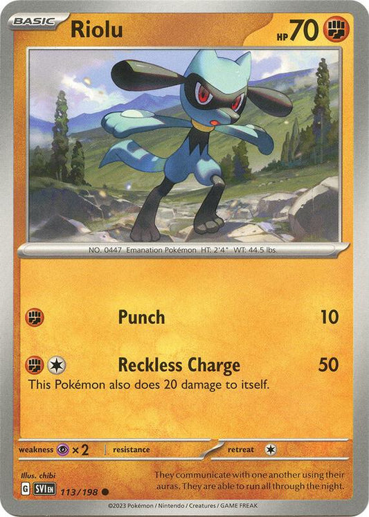 Riolu - 113/198 - Normal 113/198 Scarlet & Violet | Common Pokemon Card