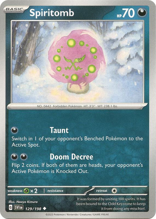 Spiritomb - Reverse Holofoil 129/198 Scarlet & Violet | Uncommon Pokemon Card