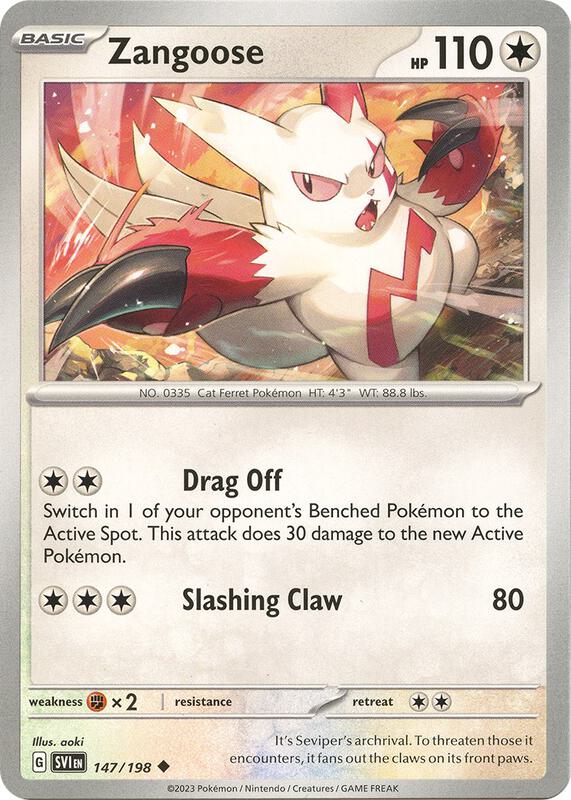 Zangoose - 147/198 - Normal 147/198 Scarlet & Violet | Uncommon Pokemon Card