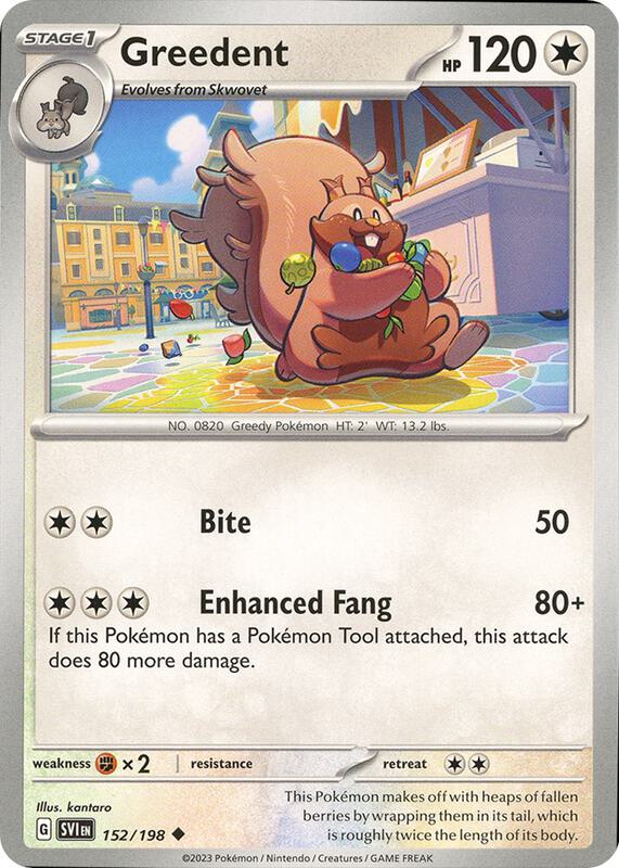 Greedent - Normal 152/198 Scarlet & Violet | Uncommon Pokemon Card