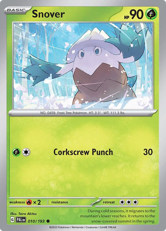 Snover - Reverse Holofoil 010/193 Paldea Evolved | Common Pokemon Card