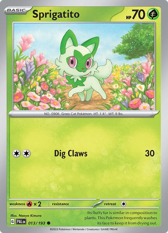 Sprigatito - 013/193 - Reverse Holofoil 013/193 Paldea Evolved | Common Pokemon Card