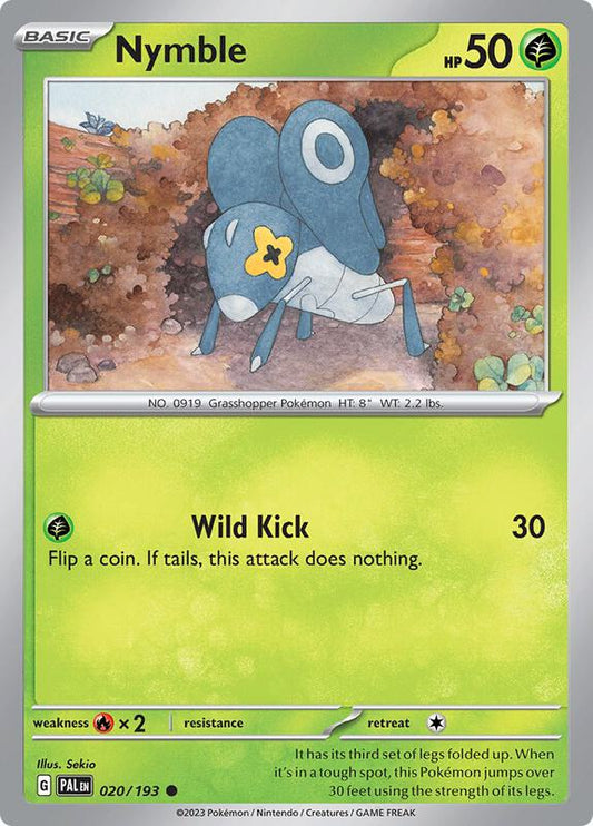 Nymble - 020/193 - Reverse Holofoil 020/193 Paldea Evolved | Common Pokemon Card