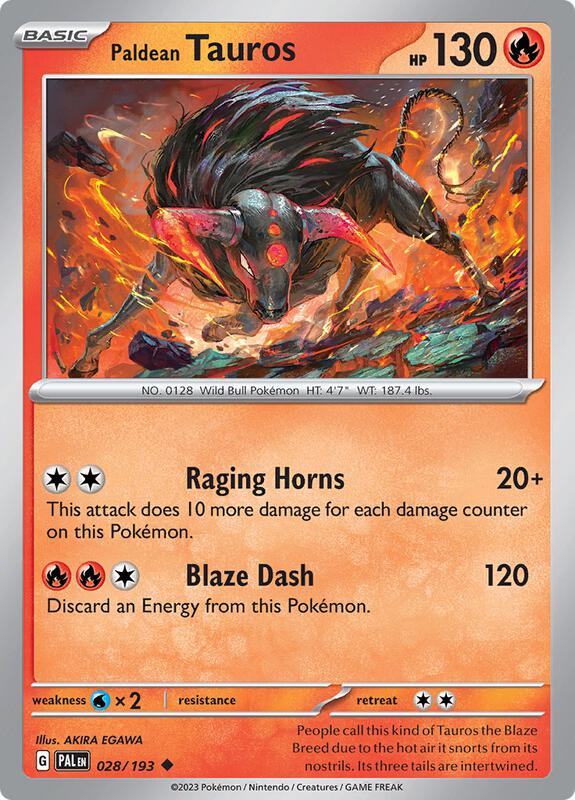 Paldean Tauros - 028/193 - Normal 028/193 Paldea Evolved | Uncommon Pokemon Card