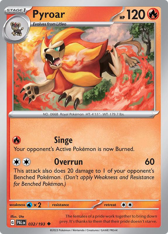 Pyroar - 032/193 - Reverse Holofoil 032/193 Paldea Evolved | Uncommon Pokemon Card