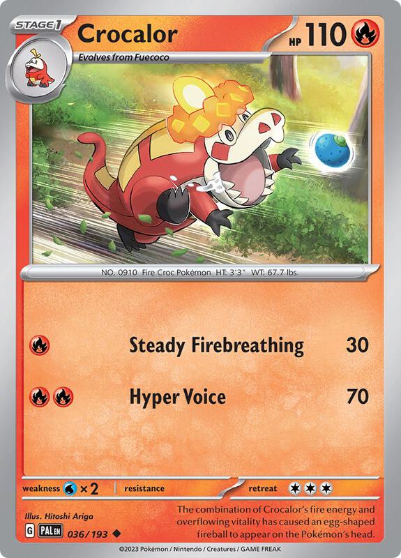Crocalor - 036/193 - Reverse Holofoil 036/193 Paldea Evolved | Uncommon Pokemon Card