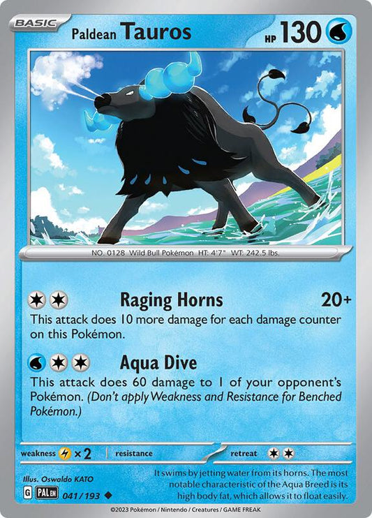 Paldean Tauros - 041/193 - Reverse Holofoil 041/193 Paldea Evolved | Uncommon Pokemon Card